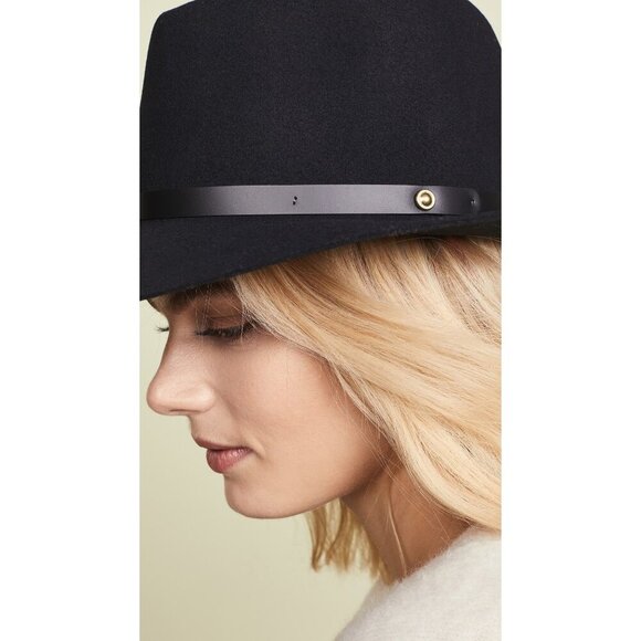 Rag & Bone Floppy Brim Wool Fedora Black Womens Size Small